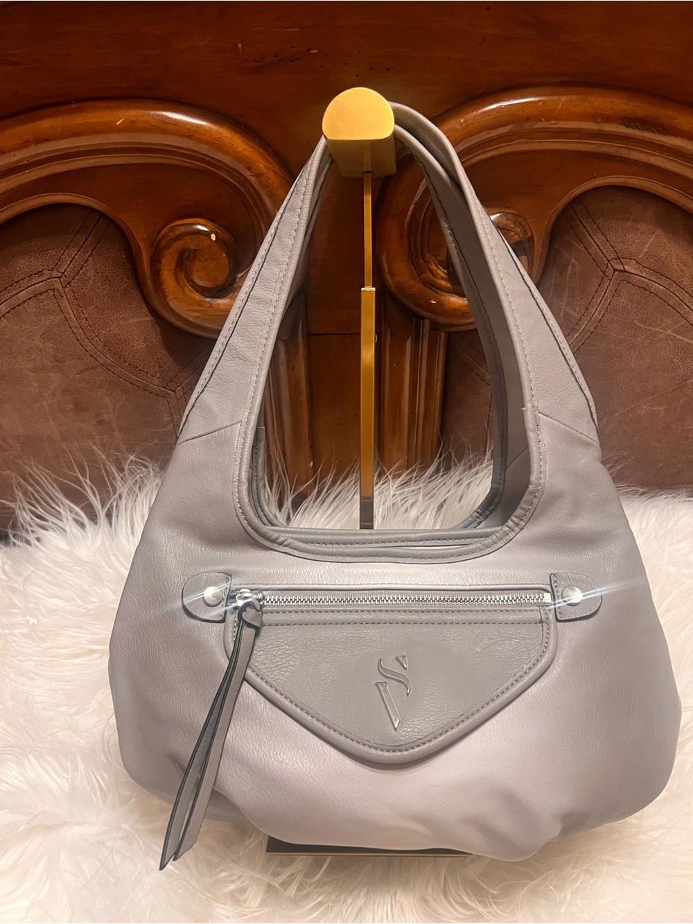 Simply Vera Vera Wang NWOT gray  shoulder bag - Picture 6 of 17